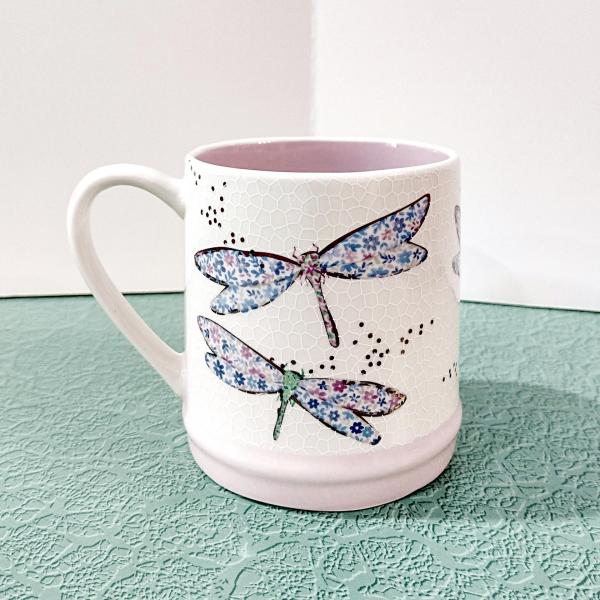 Vintage Dragonfly Ceramic Coffee Tea Mug, Seeds and Sunshine Oversized 20 Ounce Mug