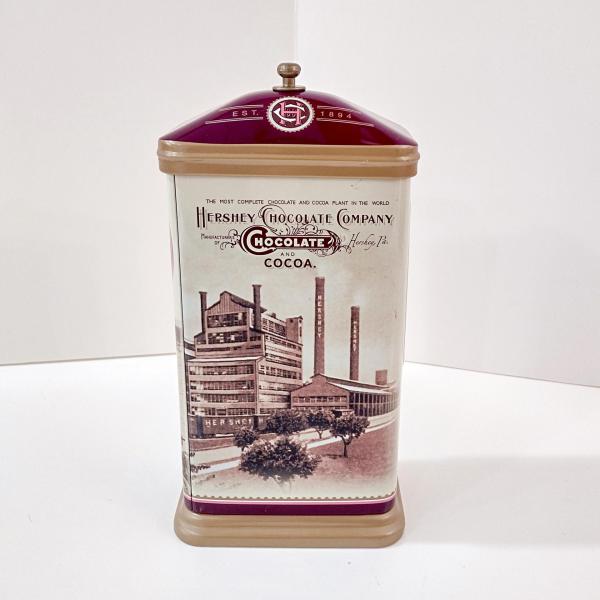 Vintage Hershey Cocoa House Tin Box, Retro Metal Storage Container