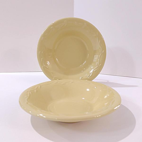 Vintage Home and Garden Party The Country Garden Collection Yellow Coupe Soup Cereal Salad Bowls, Set of Two