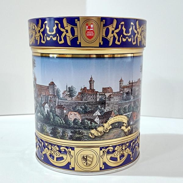 Vintage Lebkuchen-Schmitz Gingerbread Cookie Nurnberger Castle Tin, Nuremburg Germany Scene Decorative Storage Tin