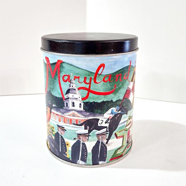 Vintage Maryland Themed Cylinder Tin, Maryland Lover Gift
