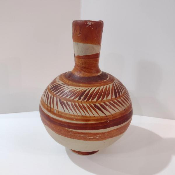 Vintage Tonala Mexican Ceramic Water Jug, Hand Painted Clay Pottery Vase, Mexican Folk Art