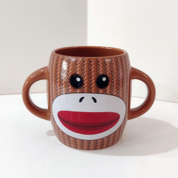 Sock Monkey Double Handled Ceramic Mug