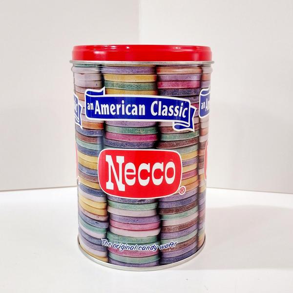Vintage Necco Sweets Candy Wafer 1997 150th Anniversary Tin, Cylinder Storage Gift Container