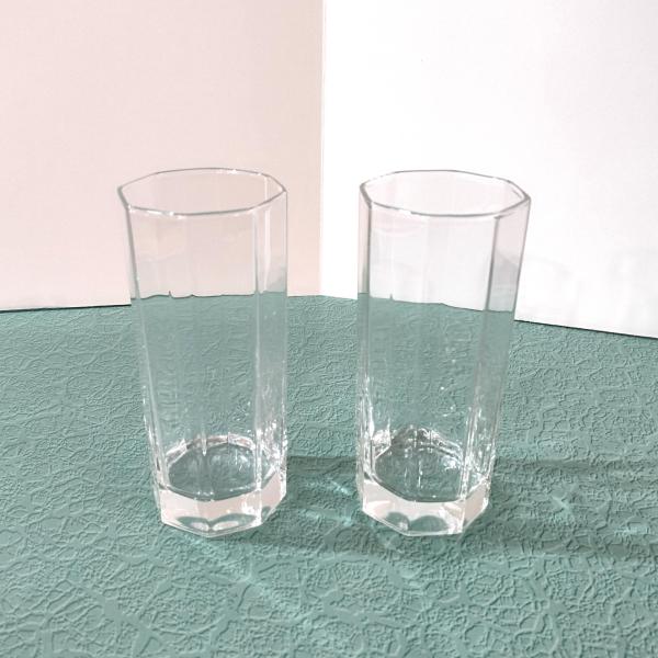 Cristal D'Arques Durand Octime Clear Highball Glasses, Set of Two, 10 Ounce Octagonal Glasses