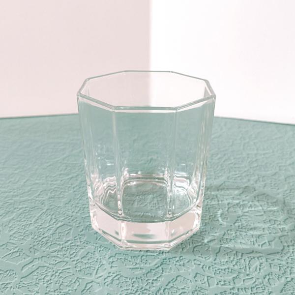 Vintage Cristal D'Arques Durand Octime Clear 5 Ounce Flat Tumbler, Octagonal Clear Lowball Juice Glass
