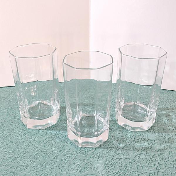 Cristal D'Arques Durand Octime Clear 12 Ounce Flat Tumbler Glasses, Set of Three