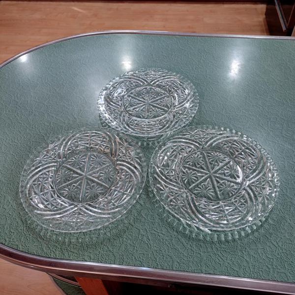 Vintage Anchor Hocking Stars and Bars Luncheon Plates, Set of Three