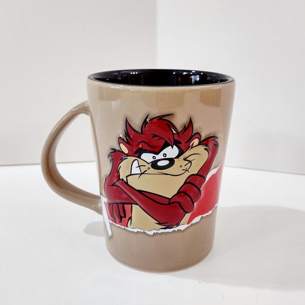 Vintage Tasmanian Devil Loony Toons Character Ceramic Mug, Six Flags Taz 16 Ounce Coffee Mug