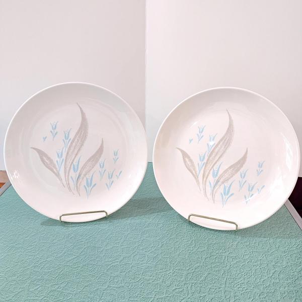 Vintage Homer Laughlin Tulip Time Orbit Dinner Plates, Set of 2