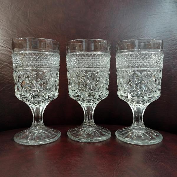 Vintage Anchor Hocking Wexford Claret Wine Glasses, Set of Three