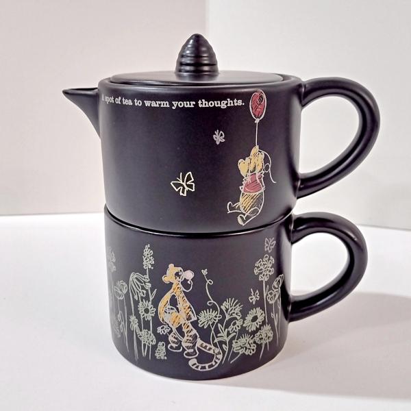 Vintage Hallmark Winnie the Pooh Mini Teapot and Cup, Stackable Tea Pot Mug Set